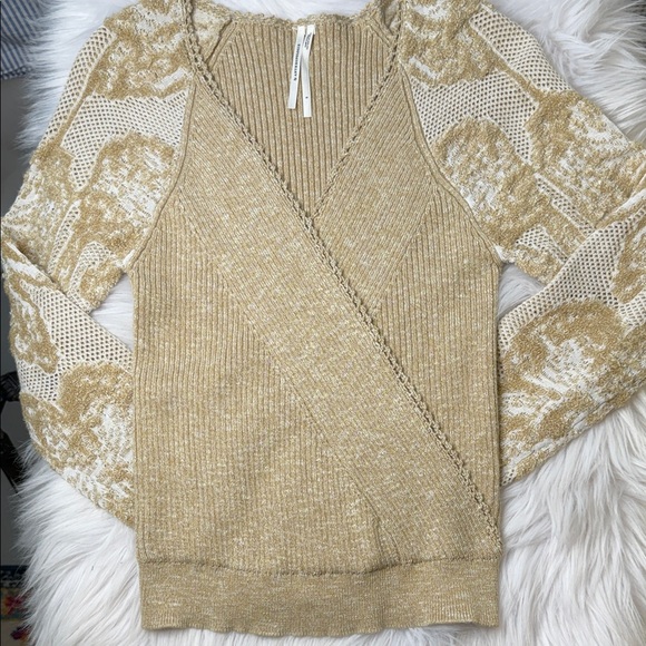 Anthropologie Beige and Cream Lace Knit Sweater - Picture 11 of 15